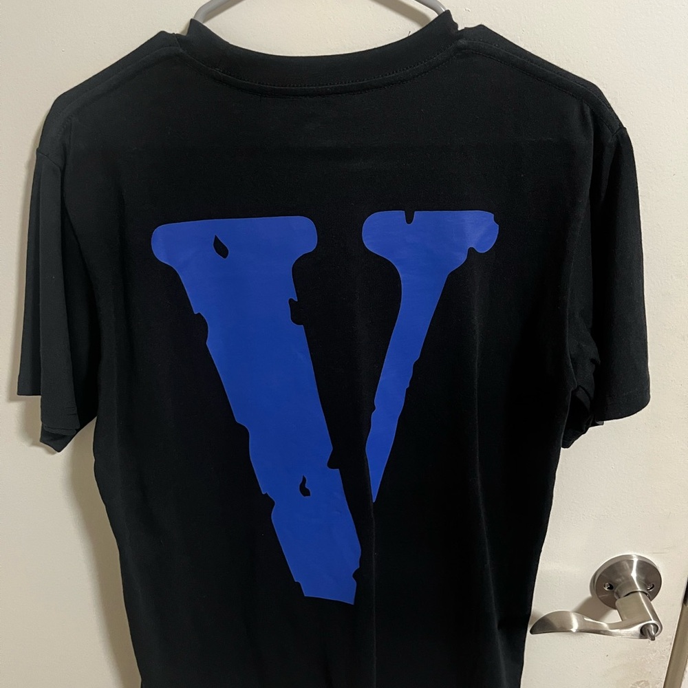 Vlone Black T-Shirt with Blue Graphic
